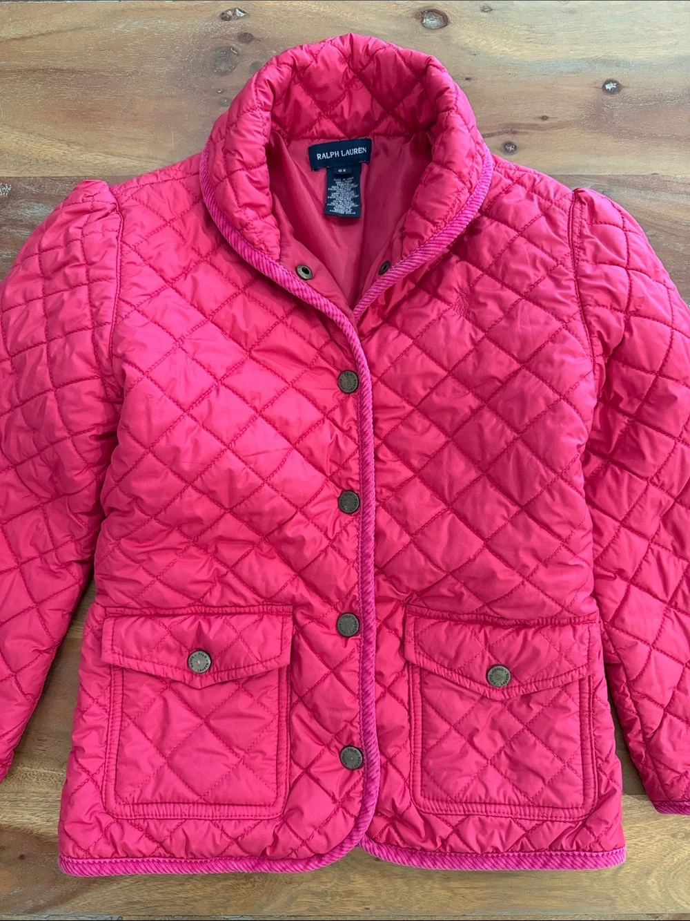 Ralph Lauren Girls' Quilted Fuchsia Jacket size 6x